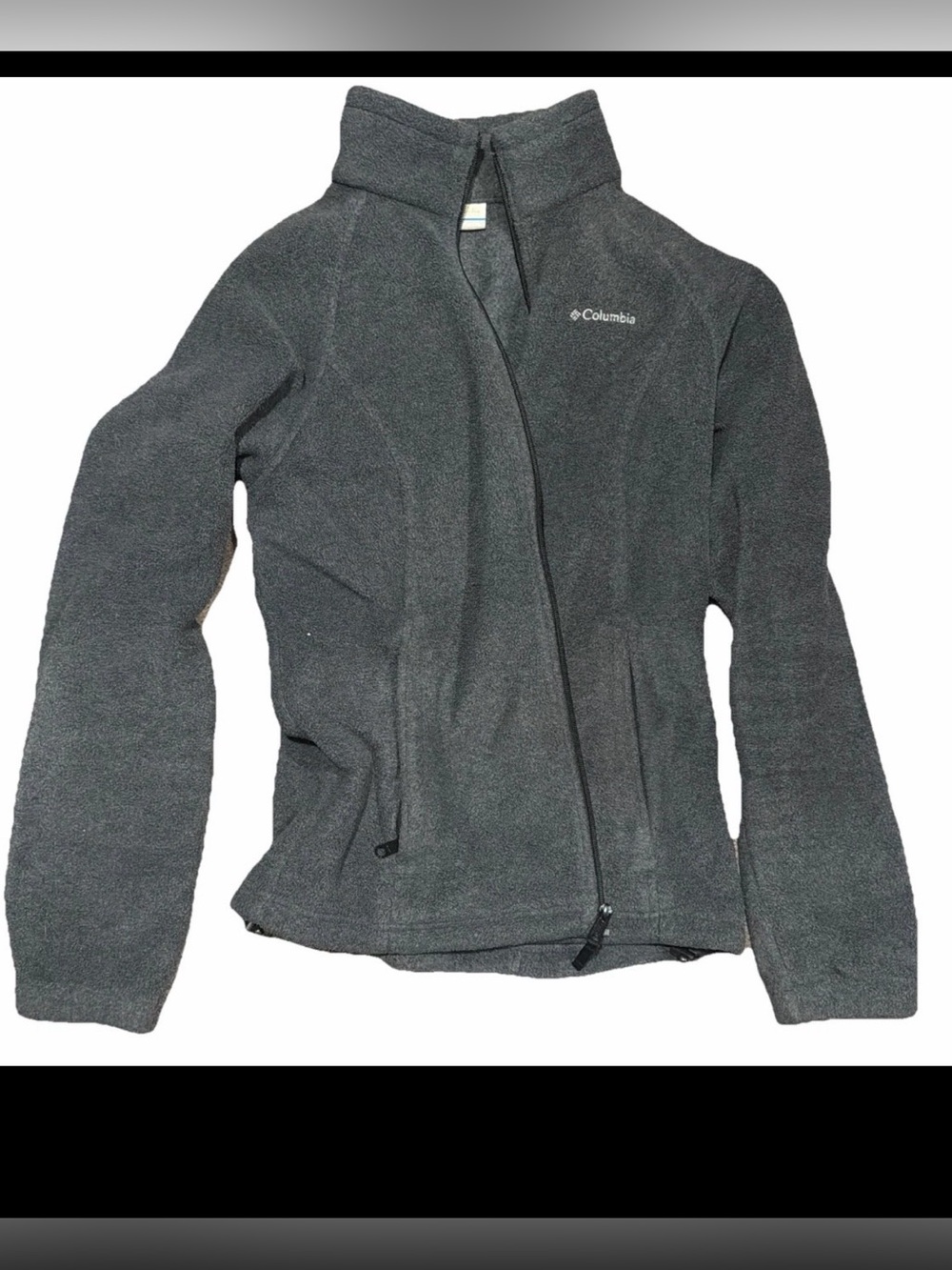 Columbia Women’s Classic Fleece Zip Close Jacket Lightweight Dark Gray Size XL